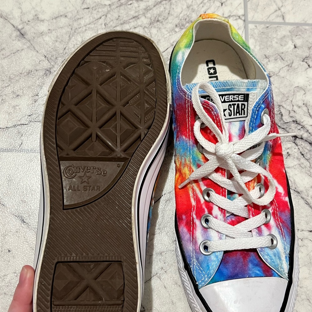 Converse Women's Tie-Dye Sneakers - Red, Blue, Yellow - Picture 5 of 6